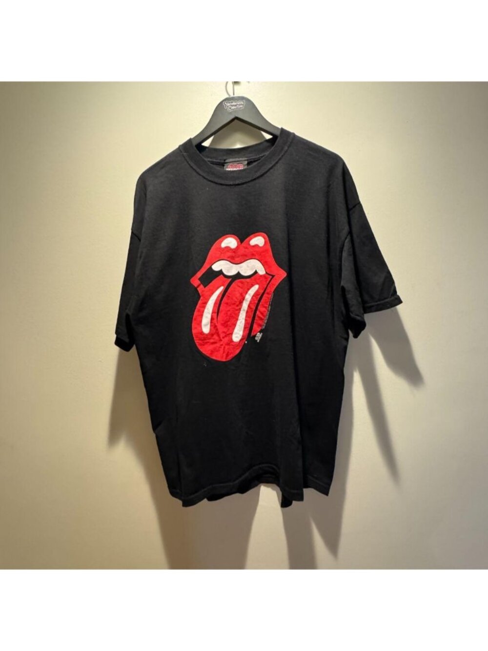 VINTAGE 2001 Rolling Stones Tongue Logo T Shirt Black XL Official Band Tee